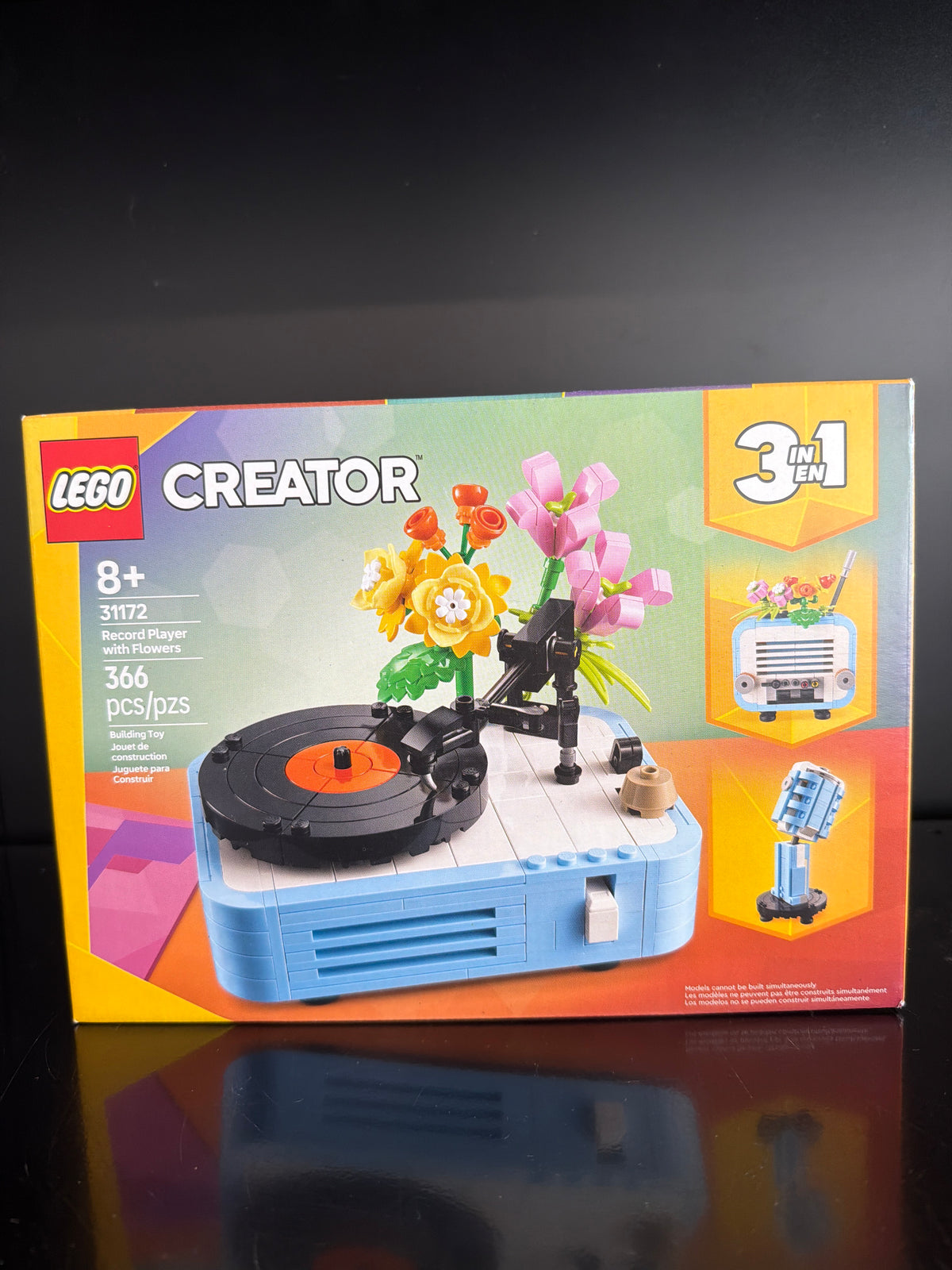 Record Player with Flowers