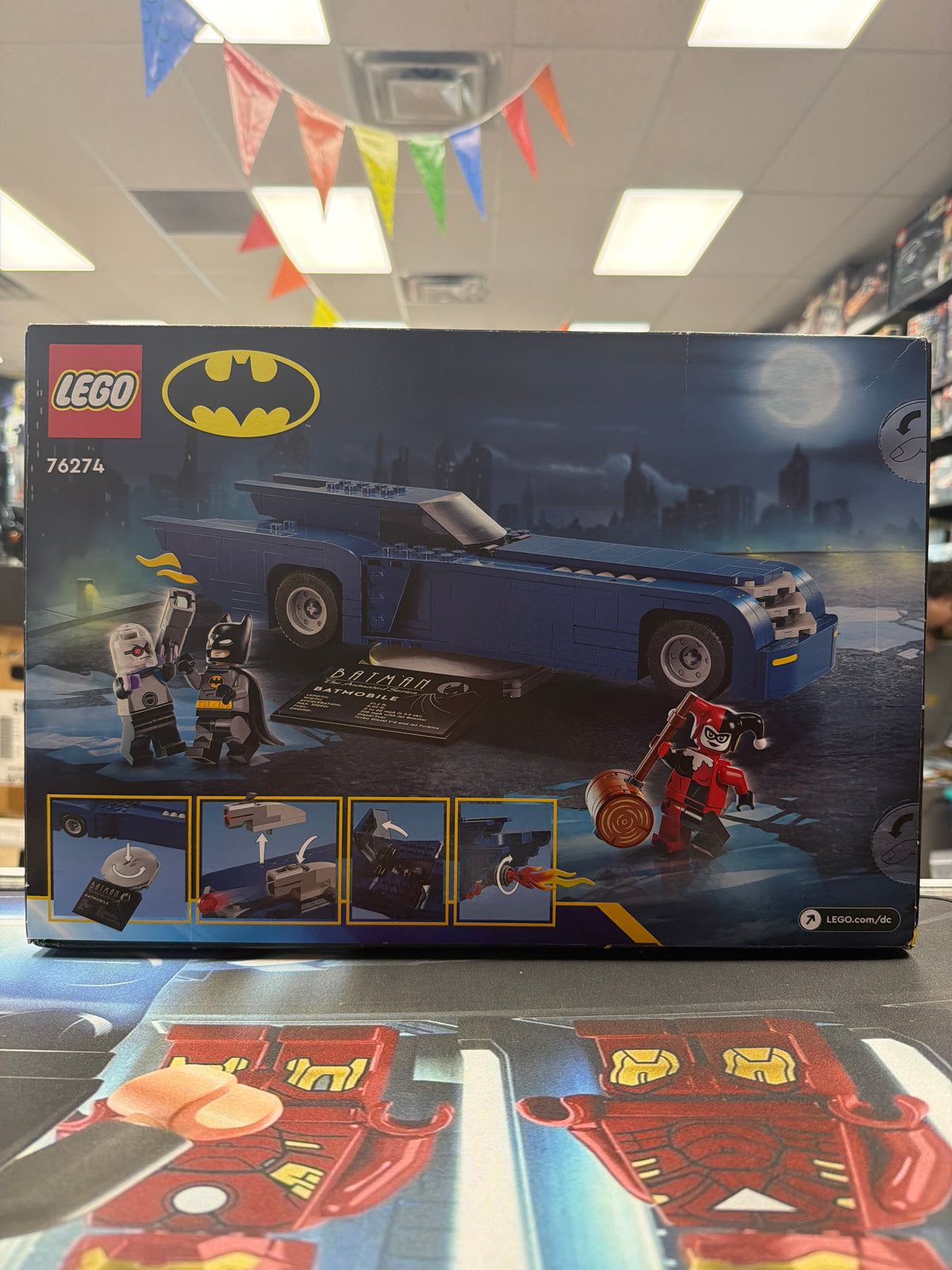 Batman with the Batmobile vs. Harley Quinn and Mr. Freeze
