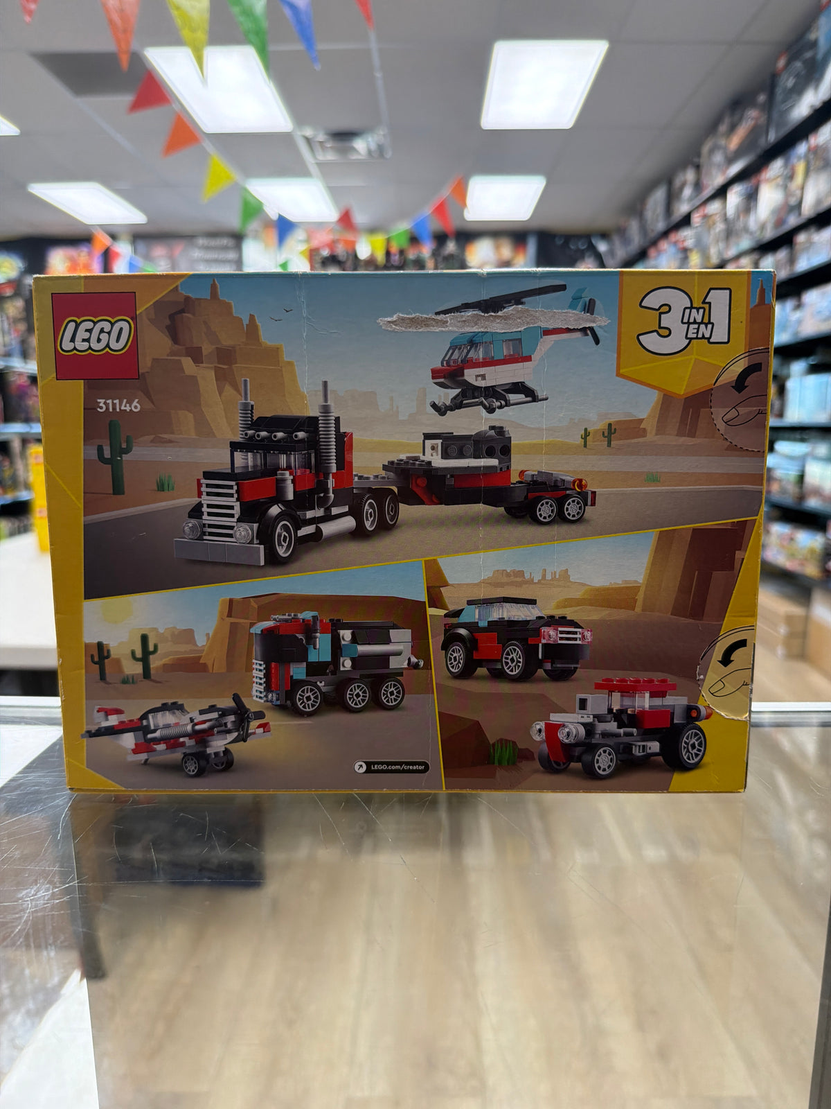 Flatbed Truck with Helicopter