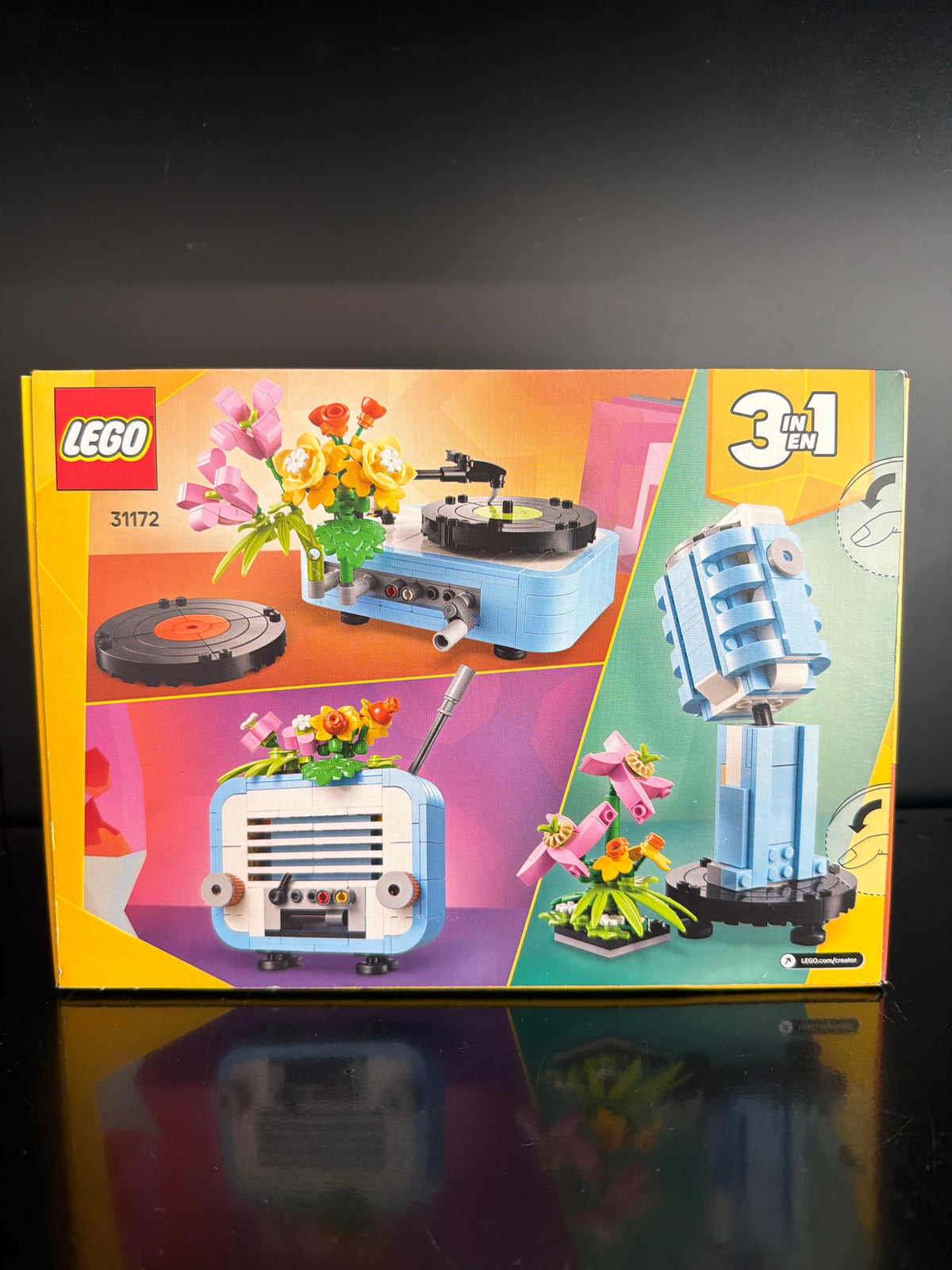 Record Player with Flowers